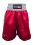 Title Boxing Trunks: - Satin-Red